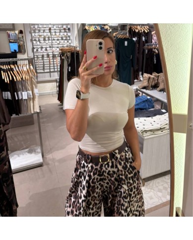 TOP MANGA CORTA BEIGE