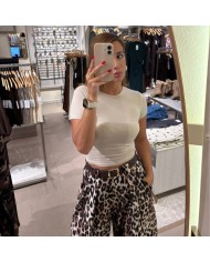TOP MANGA CORTA BEIGE
