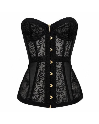 CORSET ENCAJE CINTA NEGRO