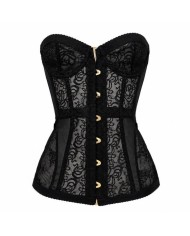 CORSET ENCAJE CINTA NEGRO