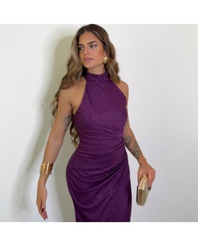 VESTIDO LUREX MORADO