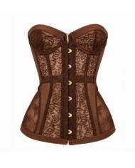 CORSET ENCAJE CINTA CHOCO