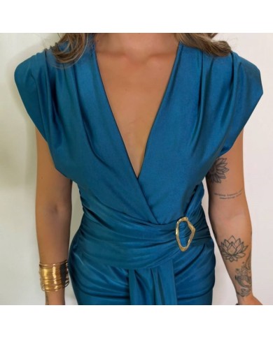VESTIDO NUDO HEBILLA PETRÓLEO