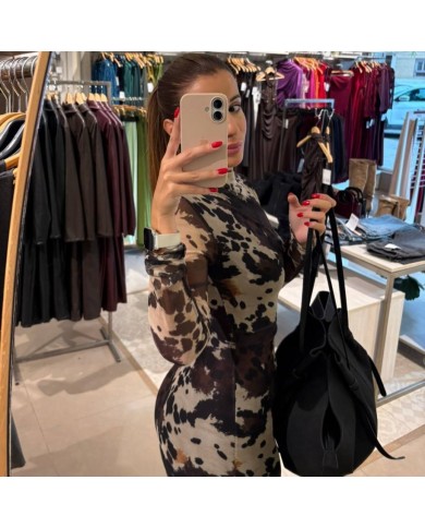 VESTIDO TUL ESTAMPADO CHOCO