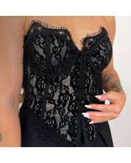 CORSET BOTONES NEGRO