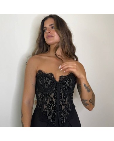 CORSET BOTONES NEGRO
