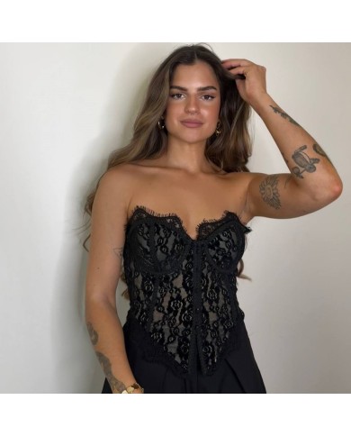CORSET BOTONES NEGRO