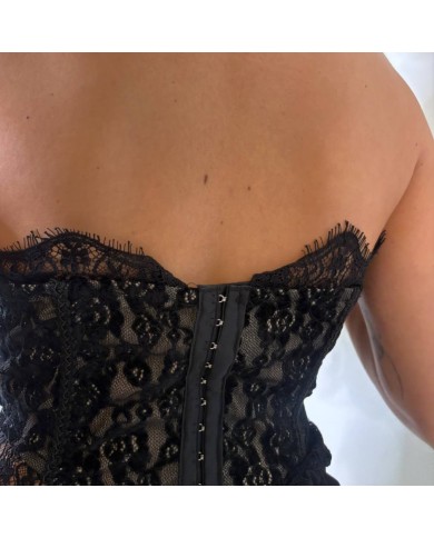 CORSET BOTONES NEGRO