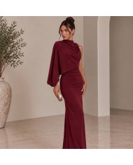 VESTIDO CAPA VINO