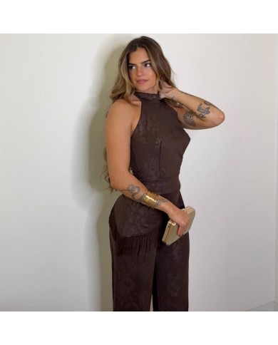CONJUNTO ESTAMPADO FLECOS CHOCO