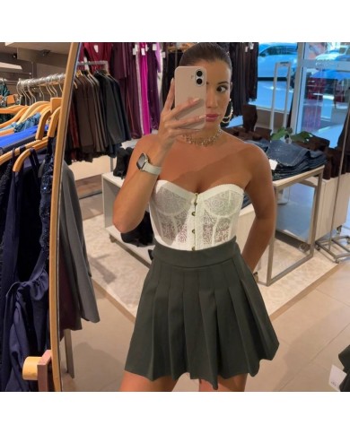 CORSET ENCAJE CINTA BLANCO
