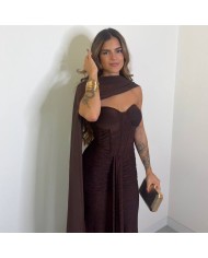 VESTIDO LUREX CORSET BRONCE