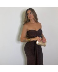 VESTIDO LUREX CORSET BRONCE