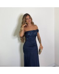 VESTIDO BELLA LENTEJUELAS MARINO