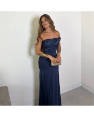 VESTIDO BELLA LENTEJUELAS MARINO