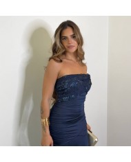 VESTIDO BELLA LENTEJUELAS MARINO