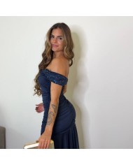 VESTIDO BELLA LENTEJUELAS MARINO