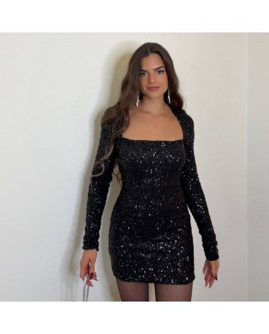 VESTIDO LENTEJUELAS NEGRO CORTO