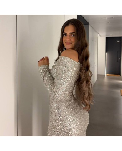 VESTIDO LENTEJUELAS PLATA