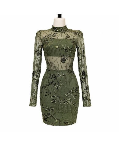 PREVENTA VESTIDO LENTEJUELAS BANDA OLIVA