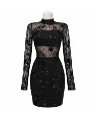 PREVENTA VESTIDO LENTEJUELAS BANDA NEGRO