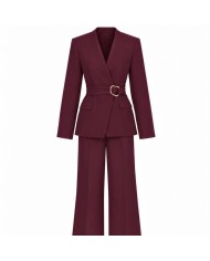 CONJUNTO TRAJE HEBILLA BURDEOS