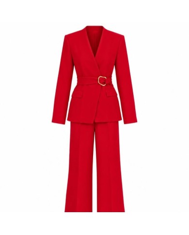 CONJUNTO TRAJE HEBILLA ROJO