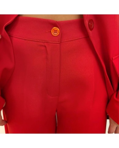CONJUNTO TRAJE HEBILLA ROJO