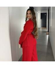 CONJUNTO TRAJE HEBILLA ROJO