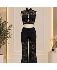 CONJUNTO ENCAJE NEGRO