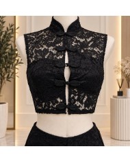 CONJUNTO ENCAJE NEGRO