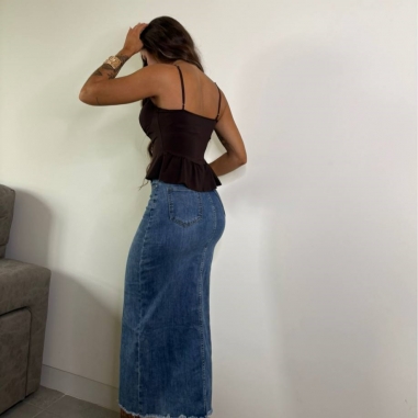 FALDA VAQUERA OSCURA