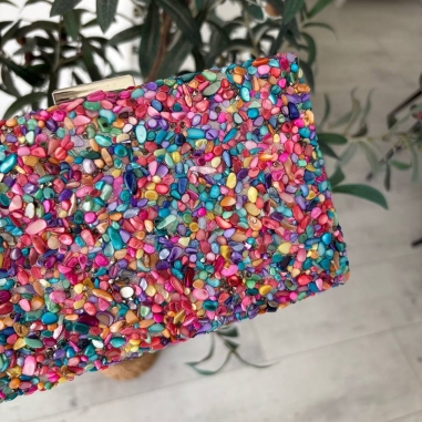 BOLSO EVENTO PIEDRAS COLORES