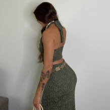 TOP ENCAJE VERDE MILITAR 2