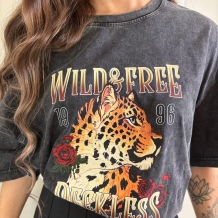 CAMISETA GRIS LAVADO LEÓN