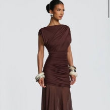 VESTIDO COMBINADO TUL CHOCO