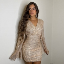 VESTIDO LENTEJUELAS DORADO 2