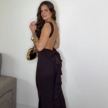 VESTIDO SIRENA LAZO CHOCO 2