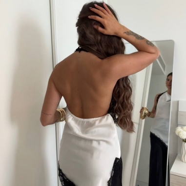 TOP HALTER LENCERO BICOLOR