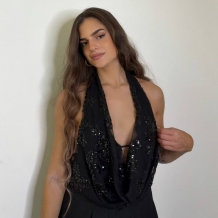 TOP LENTEJUELAS NEGRO