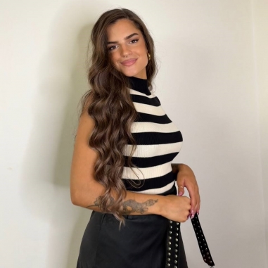 FALDA PANTALÓN EFECTO PIEL NEGRA