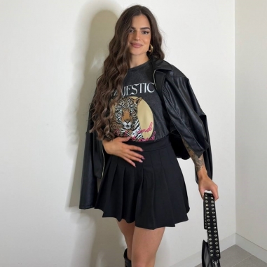 BOMBER EFECTO PIEL NEGRA