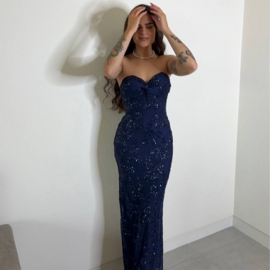 VESTIDO LENTEJUELAS MARINO