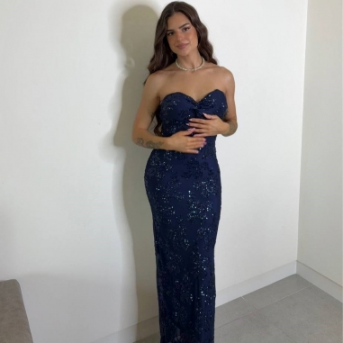 VESTIDO LENTEJUELAS MARINO