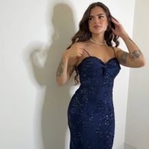 VESTIDO LENTEJUELAS MARINO