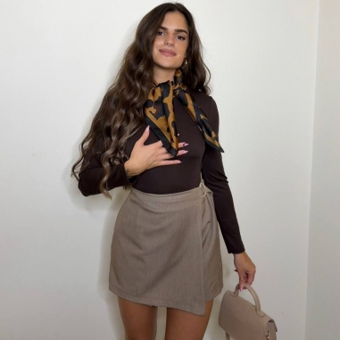 FALDA PANTALÓN HEBILLA TAUPÉ