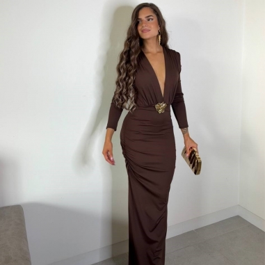 VESTIDO SELENE CHOCO