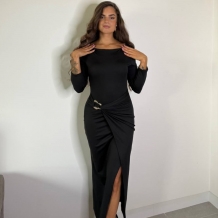 VESTIDO MIDI HEBILLA NEGRO