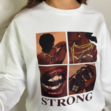 SUDADERA ESTAMPADA BLANCA