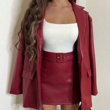 CONJUNTO EFECTO PIEL VINO